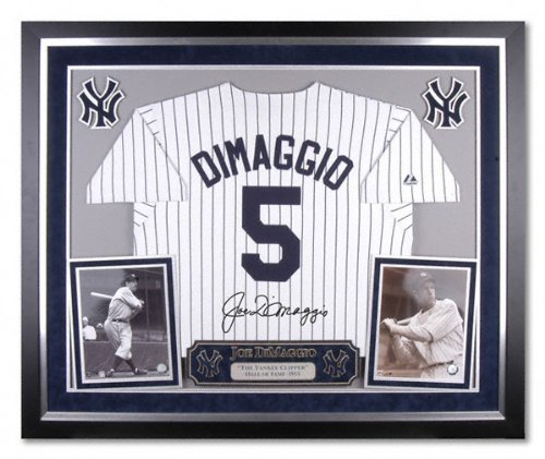 Joe DiMaggio New York Yankees Deluxe Framed Majestic Cooperstown Jersey