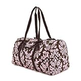 LargeQuiltedDamaskPrintDuffleBag-Pink/Brown(21x12x11)