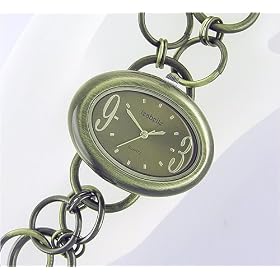 New Rustic Chain Ring Ladies Oval Dial Bracelet Watch
