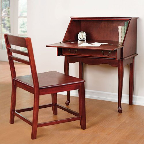 BrylaneHome XL Secretary Desk (CHERRY,0)