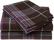 Pinzon 160-Gram Yarn-Dyed Flannel King Sheet Set, Raspberry Plaid