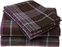 Pinzon 160-Gram Yarn-Dyed Flannel Queen Sheet Set, Raspberry Plaid