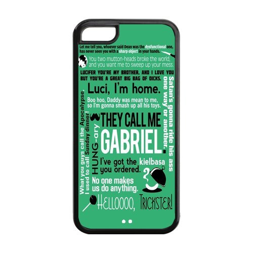 Funny SPN Supernatural Quotes Hard Rubber Cell Cover Case for iPhone 5C,5C Phone Cases