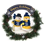 20" NHL Nashville Predators Snowman Couple Christmas Berries & Pine Cones Wreath