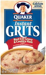 Quaker Instant Grits Red Eye Gravy &-Country Ham, 12-Count Boxes (Pack of 12)