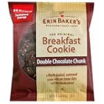 SAVE $2.8 - Erin Baker's Breakfast Cookies, Double Chocolate Chunk, 3-Ounce Individually Wrapped Cookies (Pack of 12) $14.00