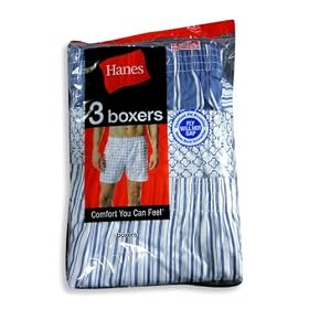 Hanes - Mens Woven Boxers 3 Pack, Assorted Prints, 688B