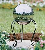Rust-Resistant Powder-Coated Iron Scroll Garden Stand for Gazing Ball, 12" H