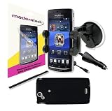 Limited Over Of Modern-Tech Mega Bundle for Sony Ericsson XPERIA Arc with Black Silicone Case, In-Car Holder/ Mount & Charger, Invisable Screen Protector & Black Capacitive Stylus With Cheap Price