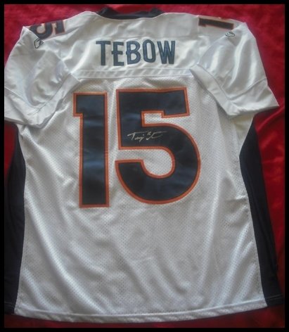 Tim Tebow Autographed/Hand Signed Denver Broncos Jersey