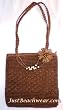 Crocheted Toyo Beach Bag, Chocolate