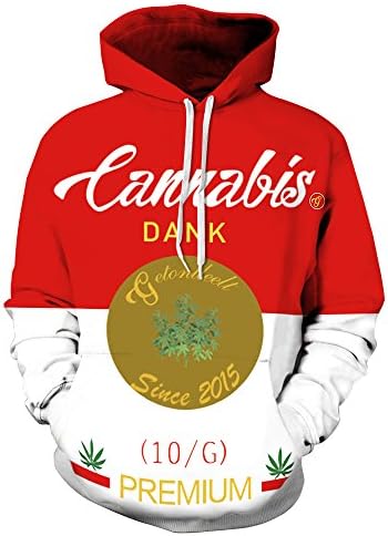 ROSEBE Unisex Couple 3D Digital Printing Spell Color Drawstring Hoodie Sweatshirt Polluver