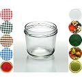 Cap+Cro - 40 St�ck Sturzgl�ser 230 ml, Deckelfarbe: kariert blau-wei�
