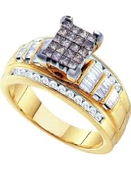 1.00CTW COGNAC DIAMOND LADIES INVISIBLE RING