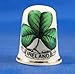 Porcelain China Collectable Thimble - Ireland Shamrock with Free Gift Box