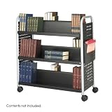 Safco Scoot? Double Sided 6 Shelf Book Cart Black