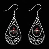 New Mexico State Aggies Ladies Tear Drop Crystal Dangle Earrings