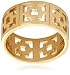 Trina Turk Jewelry "Palm Springs Block Classics" Pierced Brick Gold Plated Ring, Size 7