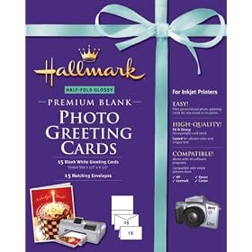 Hallmark Half-Fold Glossy Premium Photo Greeting Cards - 15 count