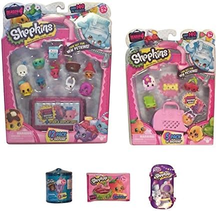 Bundle of 5 Items: Season 4 Shopkins 12-pack, 5-pack and 3 blind packs