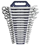 GearWrench 9602 16-Piece Reversible Combination Ratcheting Wrench Set, Metric [並行輸入品]