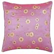 Decorative Handmade Cushion Cover / Pillow Sham With Floral Swirl Designs - Purple