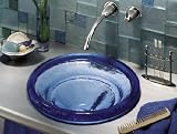 17-1/2 Glass Lavatory Vessels Spun Glass Cobalt