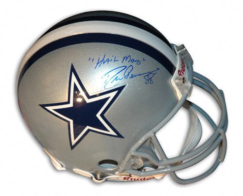 Drew Pearson Autographed Pro-Line Helmet | Details: Dallas Cowboys, ''Hail Mary'' Inscription, Authentic Riddell Helmet