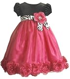 Bonnie Jean Girls 4-6x Stretch Velvet Bodice To Organza Skirt