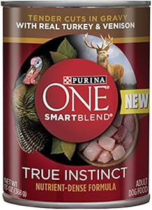 Purina ONE SmartBlend Wet Dog Food, Tender Cuts in Gravy with Real Turkey & Venison, 13-Ounce Can, Pack of 12