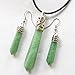 Green Aventurine Faceted Pendulum Necklace & Earrings Set