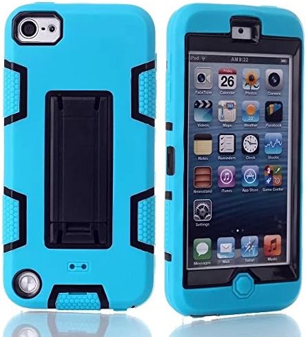 Catherina studio Full Protection Hybrid 3 Layer Silicone Armor Hard Inner Case Cover for iPod Touch Generation 5, ipad touch 5th BLue+Black