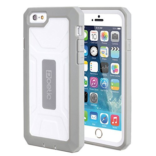 iPhone 6 Case - Poetic iPhone 6 Case [Revolution Series] - [Heavy Duty] [Dual Layer] Complete Protection Hybrid Case with Built-In Screen Protector for Apple iPhone 6 4.7 White/Gray (3 Year Manufacturer Warranty From Poetic)