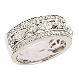 Marquise Diamond Wedding Anniversary Band Ring14K White Gold (1.10cttw, VS Clarity, F Color)