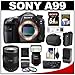 Sony Alpha SLT-A99 Full Frame Digital SLR Camera Body with 24-70mm f/2.8 SSM Zoom Lens + HVL-F60M Flash + VG-C99AM Grip + 64GB Card + Battery + Case + 3 UV/FLD/CPL Filters + Accessory Kit