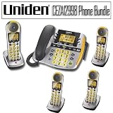 Uniden CEZAI2998 DECT 6.0 Amplified Corded/Cordless Phone Digital Answering System With Loud and Clear Accessory Five Handset Bundle