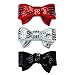Sequin Bow Hair Clip - Toddler TruStay Clip - Best NO Slip Barrette For Fine Hair (Pack2-Red/Silver/Black)