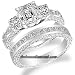 4.26 Carat Asscher Cut Diamond Engagement Bridal Ring Set in 18K