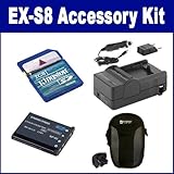 Casio Exilim EX-S8 Digital Camera Accessory Kit includes: KSD2GB Memory Car ....