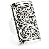 LOIS HILL Repousse Large Rectangle Ring