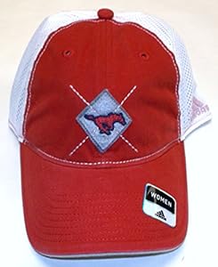 NCAA Southern Methodist Mustangs Slouch Strap Back Adidas Hat - Women Osfa - EE16W