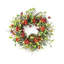 Melrose International 18-Inch Diameter Wispy Wreath, Red Pansies