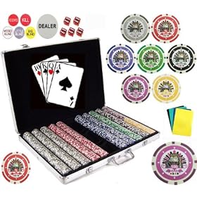 Bluff King 11.5 Gram Clay Composite Gambling Poker Chip (1000 Poker Chip Set) with Many Accessories. APO and PO Box Friendly!