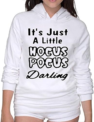 Pipilulu Women's Cool Its Just A Little Hocus Pocus Darling Hoodies Sweatshirt S White