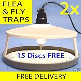 2x FLEA Traps - The Electronic TRAP catches pests and insects with ease! - Highly effective with 15 discs included FREE!