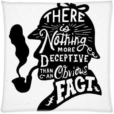 JudyArtOnlineStore Cotton Linen Decorative Throw Pillow Case Cushion Cover Sherlock Holmes Detective 18 X 18 inches