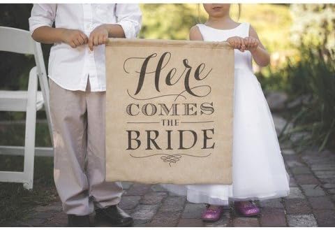 Burlap "here Comes The Bride" Sign