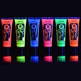 UV Glow Blacklight Face and Body Paint 0.34oz - Set of 6 Tubes - Neon Fluorescent