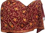 IMAGE OF Wool Scarves and Wraps for Women Embroidered Indian Shawl Wrap 80 x 30 inches