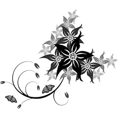 Pema Wandtattoo bunt ME125 Tribal Ast Pflanze Blume Ranke 20 x 17 cm